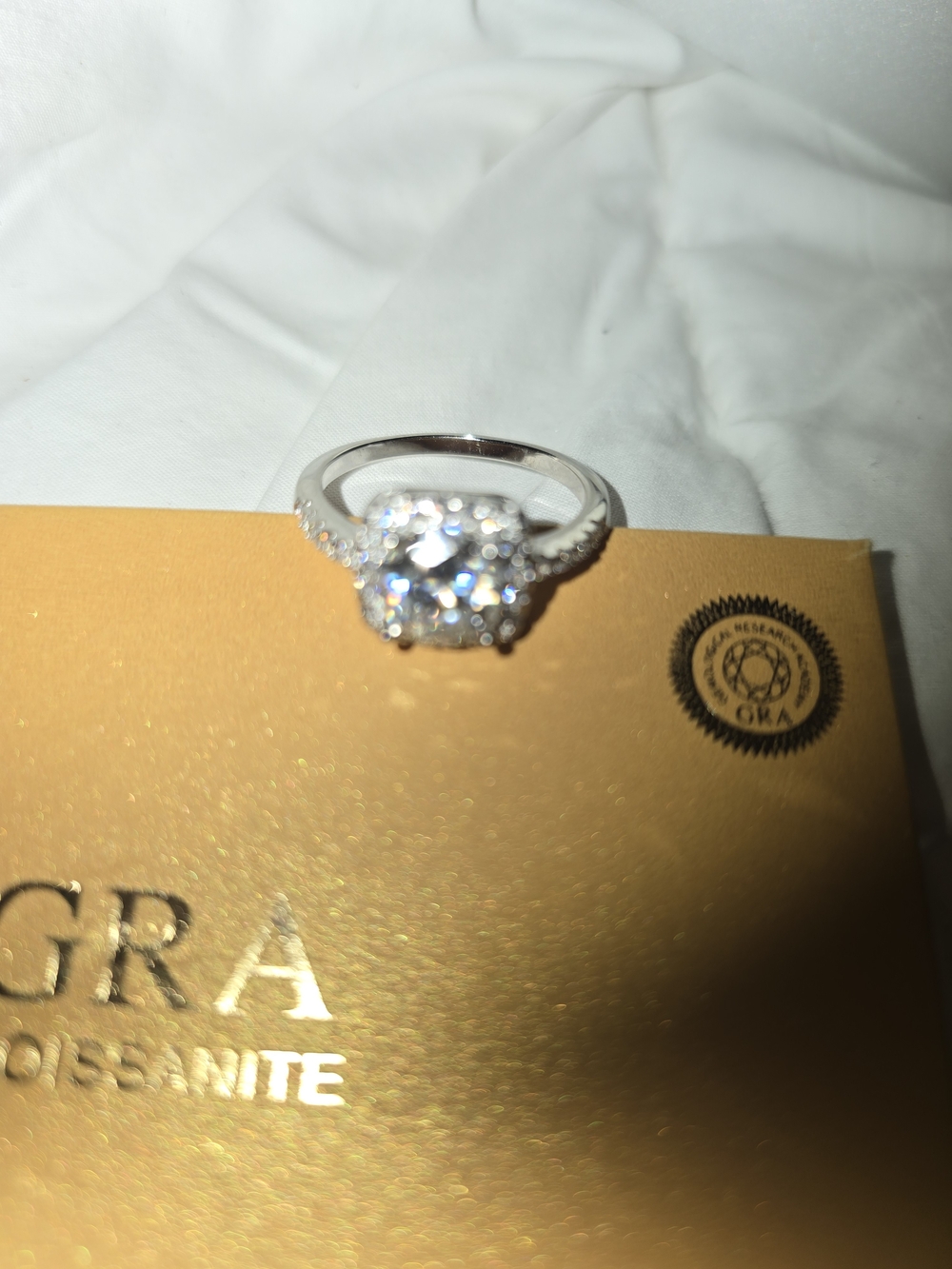 2ct. Moissanite ring with 1 year warranty included